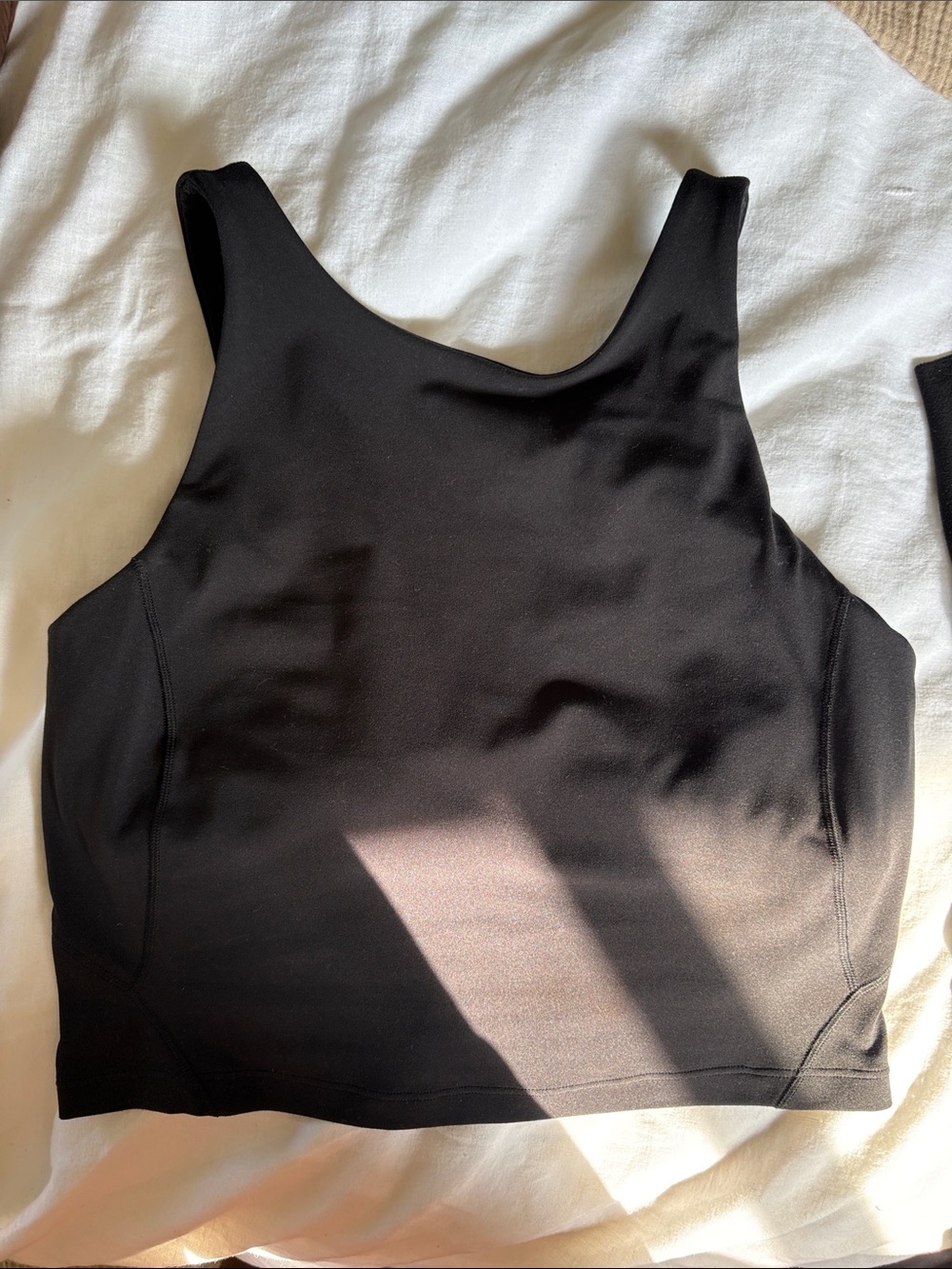 Black High Neck Align high neck Cropped Athletic Tank